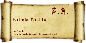 Palade Matild névjegykártya